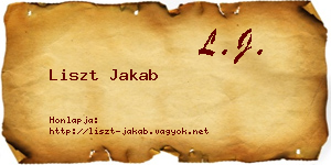 Liszt Jakab névjegykártya